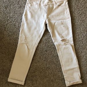 GAP off white ripped jeans